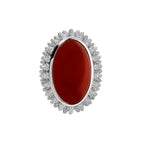 Carnelian Diamond Spike Ring