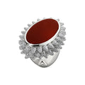 Carnelian Diamond Spike Ring