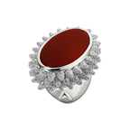 Carnelian Diamond Spike Ring