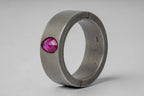 Punchout Setting, Ruby Faceted Slab Ring