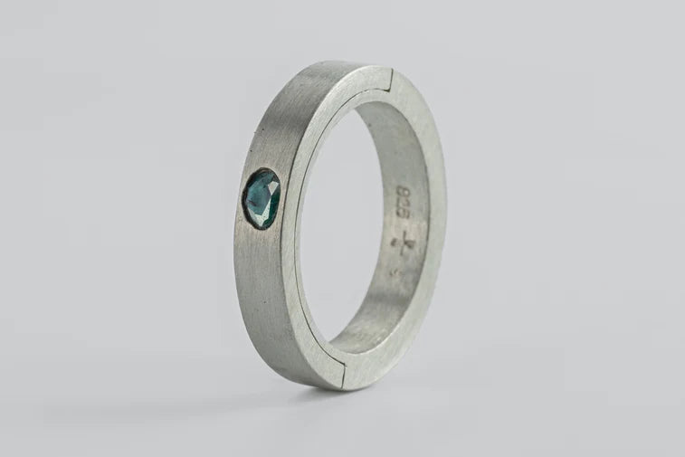 Blue Diamond Slab Ring
