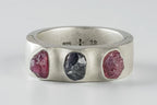 Terrestrial Surfaced, 3 Winza Sapphires Ring
