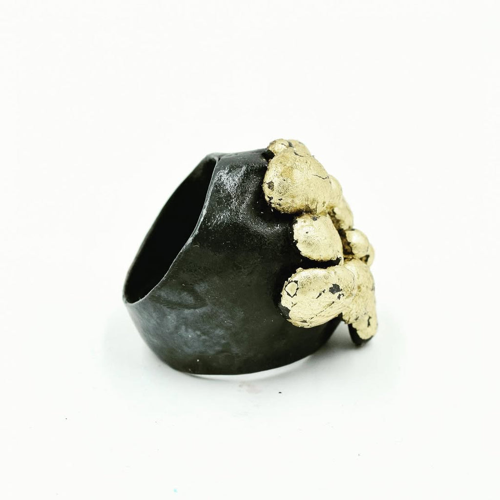 Erupting Gold on Black Ring