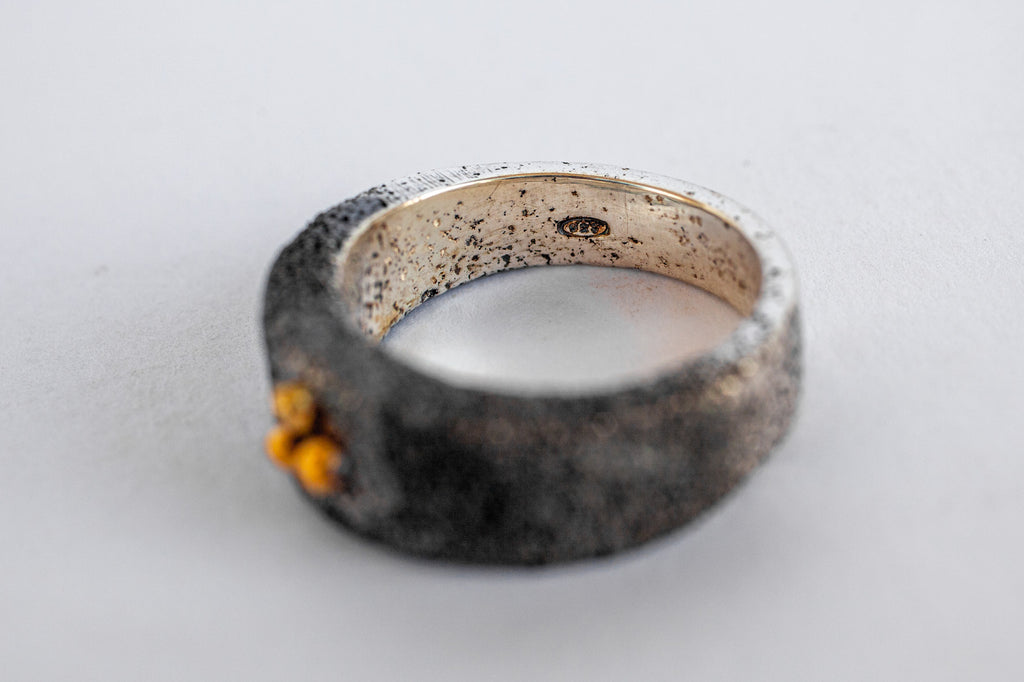 Anillo ancho 3 bolas Oro