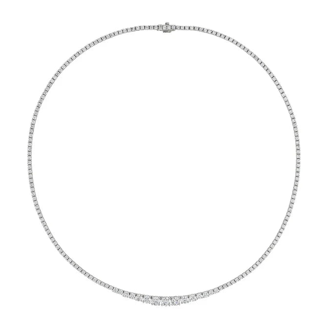 18K Graduated Diamond Tennis Necklace