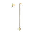 Mismatch 14K Yellow Gold Peridot Earrings